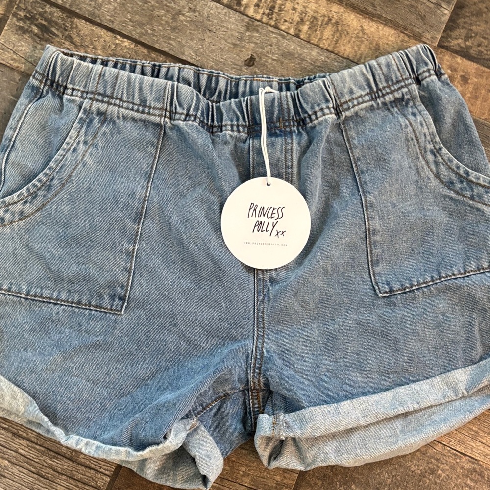 NWT Princess Amos Polly Light Blue Denim Shorts